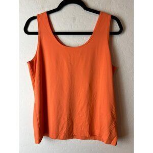 Chico's Sz 2 (US L US 12) Orange Stretch Tank Top Nylon, Spandex